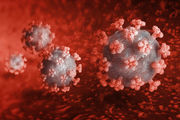 Rød illustration af coronavirus